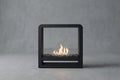 AeroCube Free-Standing Bioethanol Fireplace – Minimalist Matte Black Double-Sided Fire Pit