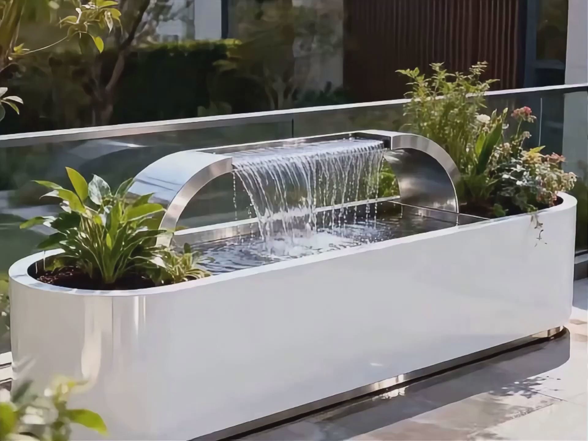 ArcFlow Modern Arch Waterfall Planter — Architectural Statement Piece