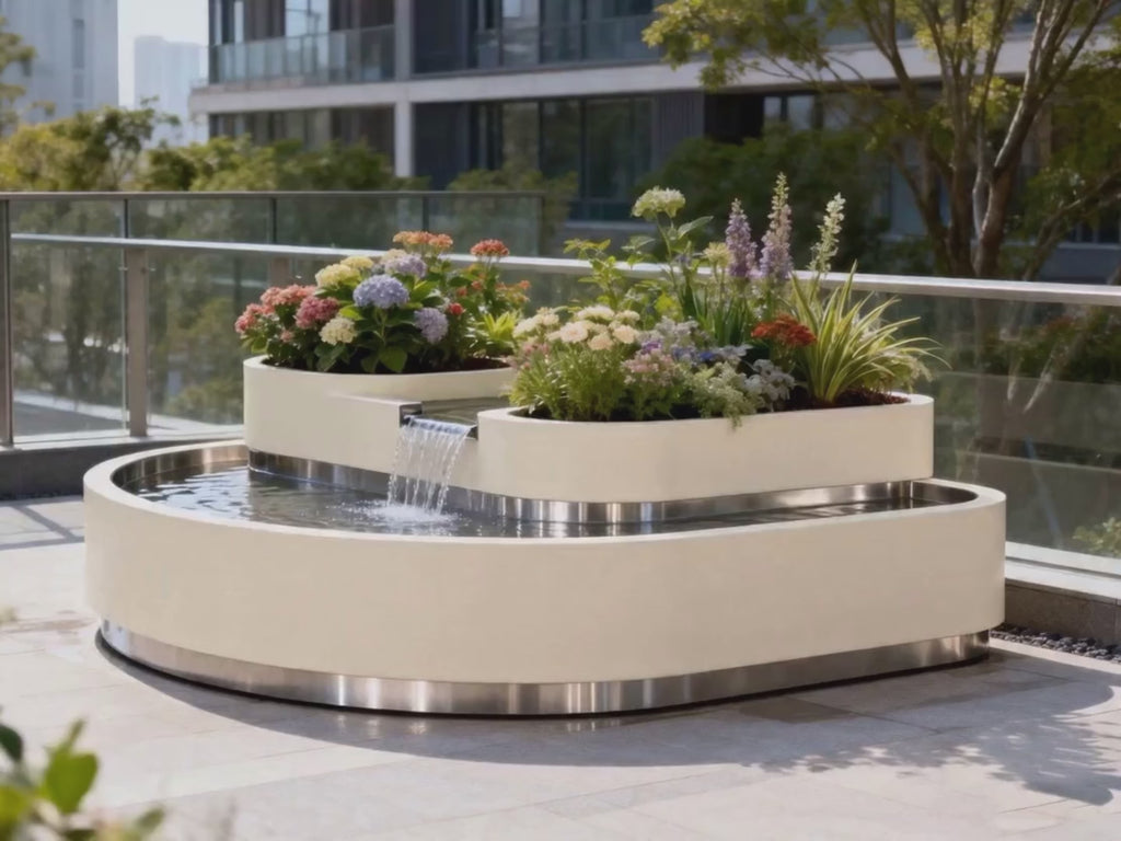 Serenity Cream Tiered Waterfall Planter — Modern Luxury Healing Decor