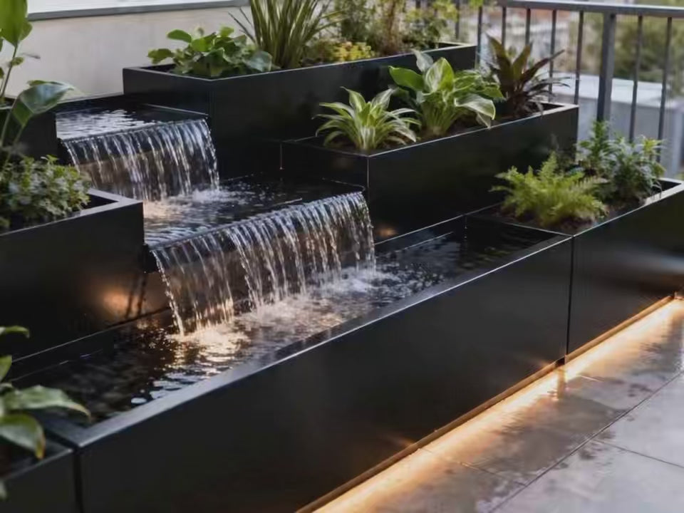 – Minimalist Luxury Water Feature for Terraces & Gardens – Customizable